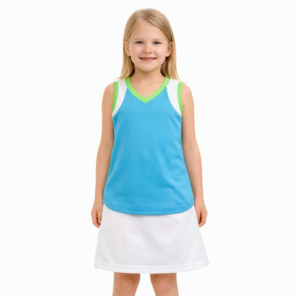 Little Miss Tennis Aqua Sleeveless Tennis Tank Top Girls‎ Size 4/5 NWT Preppy